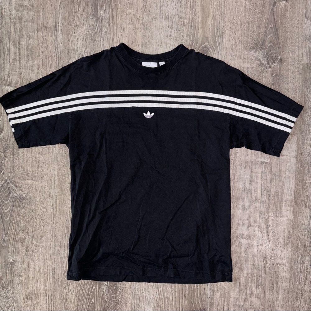 Adidas Originals shirt stripe size small mens black